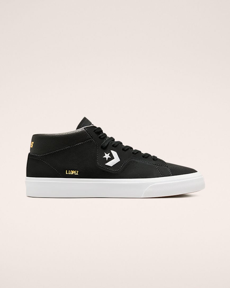 Skate Topanky Converse CONS Louie Lopez Pro Stredne Panske Čierne Biele | SK 11XULY2